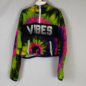 Crop tie dye hooded Windbreaker